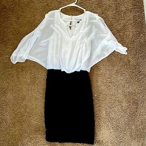 MSK black and white batwing dress